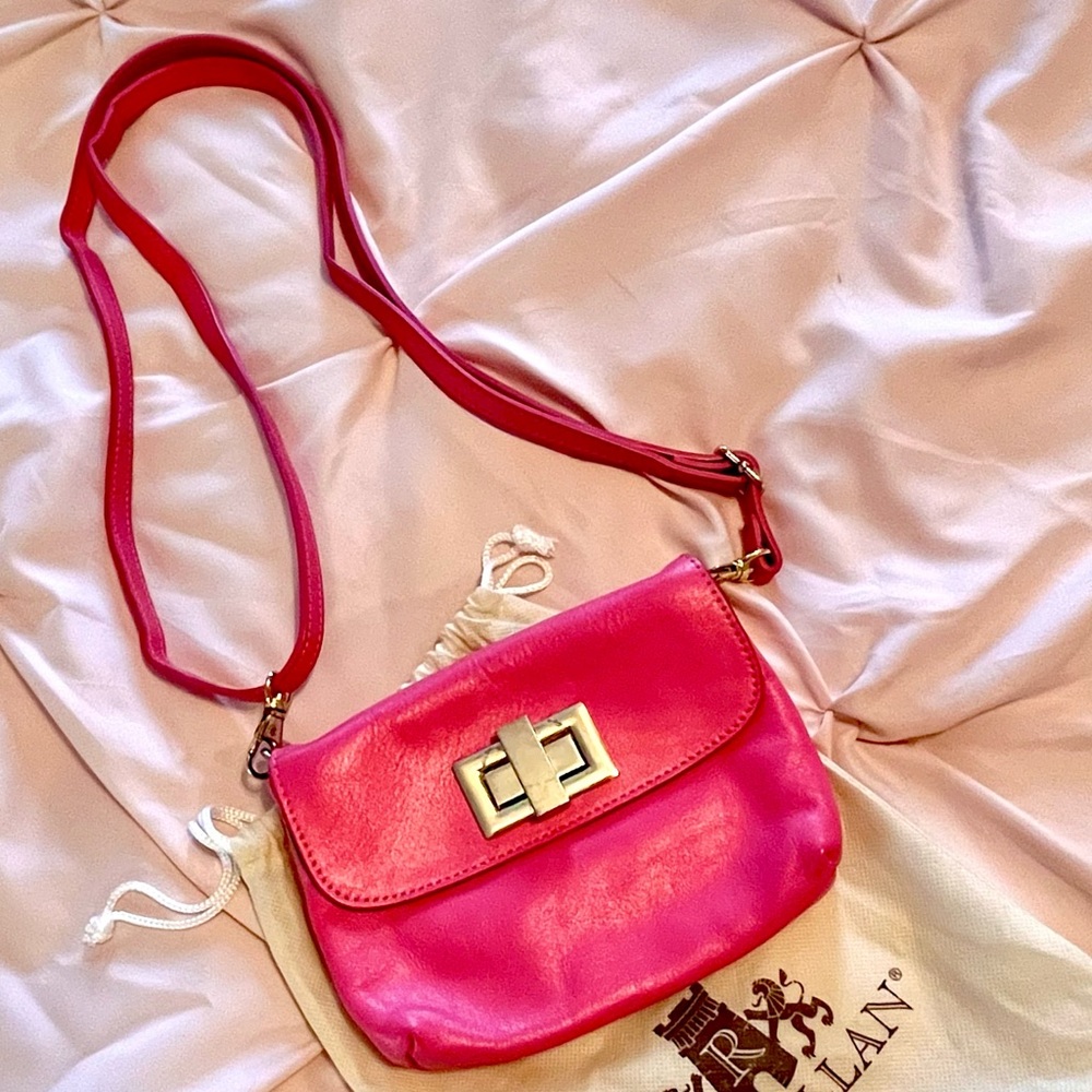 Pink Leather Purse by Rowallen of Scotland